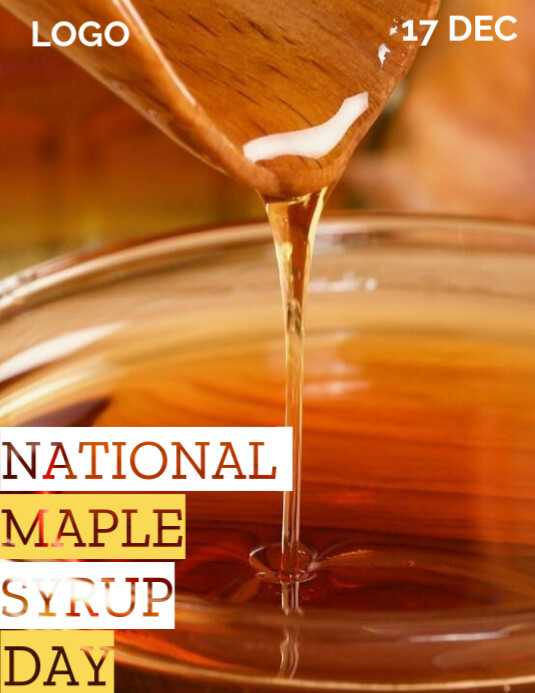 Syrup Flyer Orange Illustrative National Maple Syrup Day Flyer (us Letter) Template ...