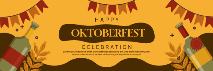 O2 Fest Banner Orange Illustrative Oktoberfest Celebration Greeting Banner 2' × 6 ...
