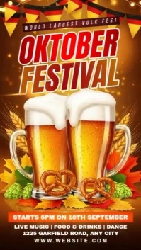 Orange Illustrative Oktoberfest Invitation Instagram Story template
