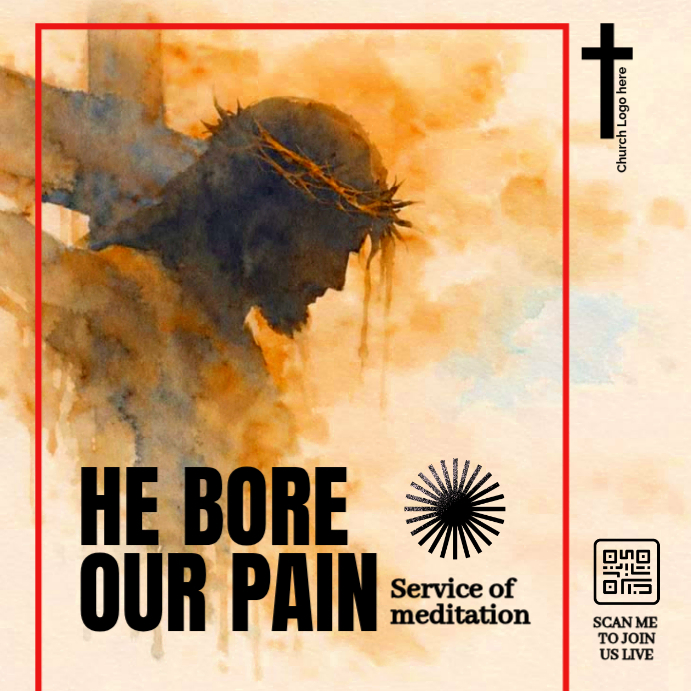 Orange Illustrative Religious Meditation Service Instagram Post ...