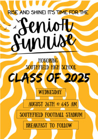 Orange Illustrative Senior Week A4 template