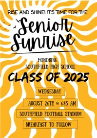 Orange Illustrative Senior Week A4 template