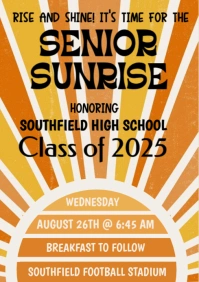 Orange Illustrative Senior Week Invitation A4 template