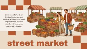 Orange Illustrative Street Market Blog Header template