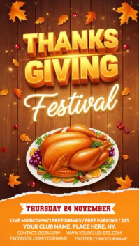 Orange Illustrative Thanksgiving Festival Instagram Story Indaba yaku-Instagram template