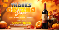 Orange Illustrative Thanksgiving Party Flyer – Autumn Celebration Event Template Facebook Event Cove Okładka wydarzenia na Facebooku