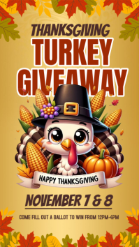 สีส้ม Thanksgiving Turkey Giveaway Instagram-verhaal Template