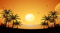 Orange Tropical Sunset Digital Display Template