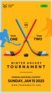 Orange Ilustratif Hockey Tournament Instagram Indaba yaku-Instagram template