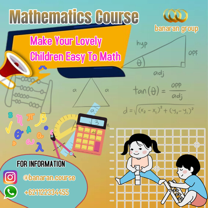 Orange Ilustratif Mathematics Course Pos Inst Template | PosterMyWall