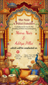 Orange Indian Wedding Invitation Instagram Story template