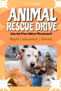 Orange Animal Rescue Poster Template