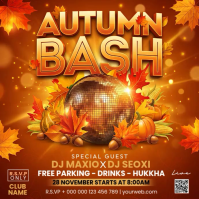 Оранжевый Autumn Bash Event สี่เหลี่ยมจัตุรัส Template