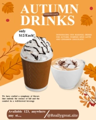 Orange Joyful Autumn Drinks  Instagram Portrait template