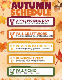 Orange Autumn Events Schedule Iflaya Template