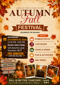 Orange Autumn Festival A4 Template