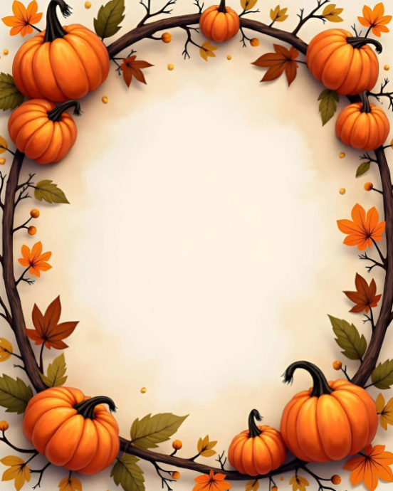 Orange Joyful Autumn Frame Mockup Instagram Portrait Template ...