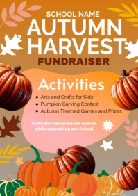 Orange Joyful Autumn Harvest  A2 template