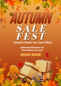 Orange Joyful Autumn Sale Fest A1 template
