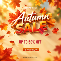 สีส้ม Autumn Sale โพสต์บน Instagram Template