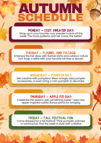 Orange Autumn Spirit Week A4 Template