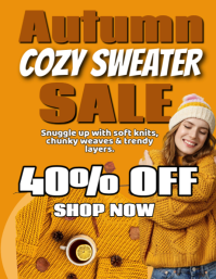 Orange Joyful Autumn Wear Sale  Flyer (us Letter) template