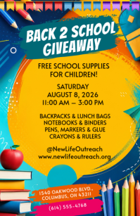Orange Back to School Giveaway Poniekoerant Template