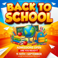 Orange Joyful Back to School Instagram Post Iphosti le-Instagram template