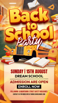 Orange Joyful Back to School Party Instagram Story template