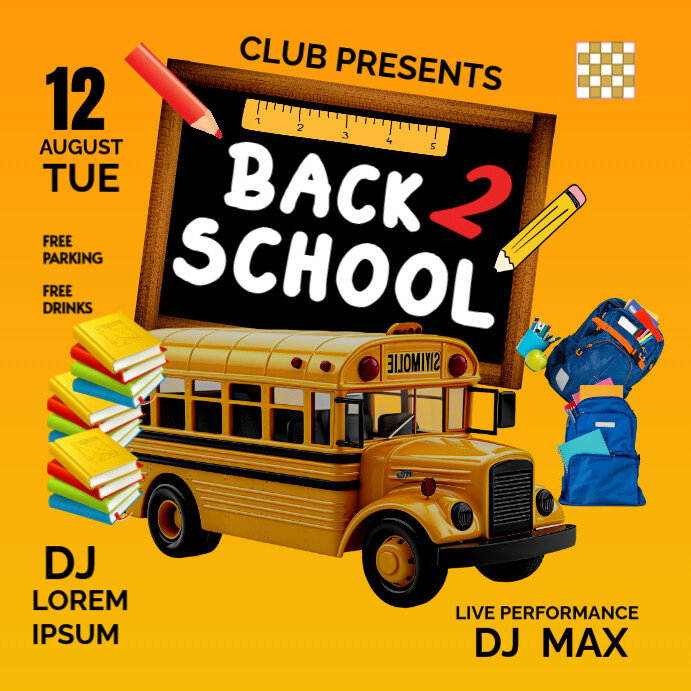 Orange Joyful Back To School Template Instagram Post