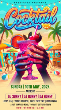 Orange Joyful Beach Party Instagram Story template