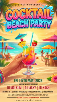 Orange Joyful Beach Party Instagram Story template