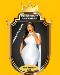 Orange Joyful Beneficiary Car Award Instagram Portrait template