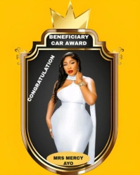 Orange Joyful Beneficiary Car Award Instagram Portrait template