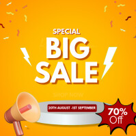 Orange Joyful Big Sale Advert Instagram Post template