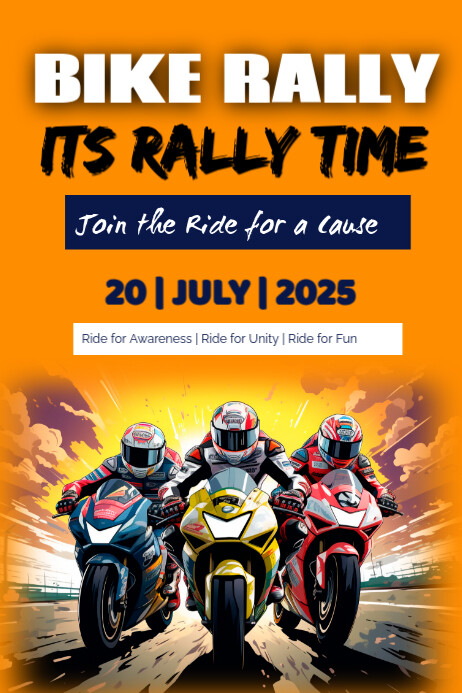 Orange Joyful Bike Rally Poster Template | PosterMyWall