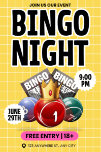 Yellow Bingo Night Event Poster Template