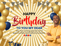 Orange Joyful Birthday Celebration Flyer template