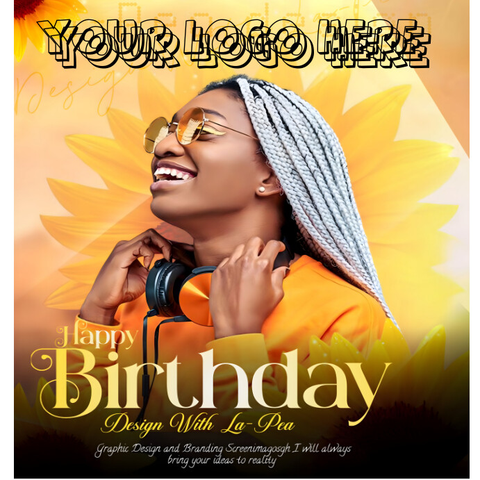 Copy of Orange Joyful Birthday Instagram Post | PosterMyWall
