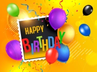 Orange Joyful Birthday Yard Sign Gårdskilt template