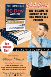 Orange Joyful Book Launch Authors Ads Banner template