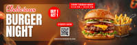 Orange Burger Night Promotion Twitter Banner Template