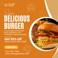 Orange Joyful Burger Promotion Instagram Post template