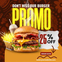 Orange Joyful Burger Promotion Instagram Post Video template