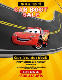 棕色 Car Boot Sale Volantino Template