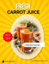 Orange Joyful Carrot Fresh Juice Flyer (us Letter) template