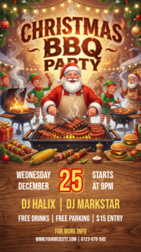 Orange Joyful Christmas Bbq Party Instagram Story template