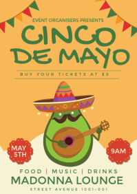 Orange Joyful Cinco de Mayo Celebration A3 template