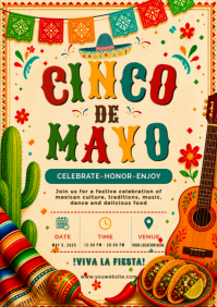 Laranja Cinco de Mayo Celebration A4 Template