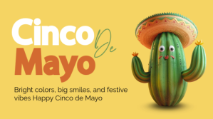 Orange Joyful Cinco de Mayo Celebration Digital Display Affichage numérique (16:9) template